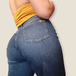 Halara S Flex High Waisted Pockets Rolled Hem Wide Leg Washed Casual Jeans S